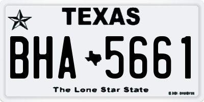 TX license plate BHA5661