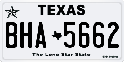 TX license plate BHA5662