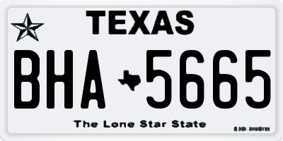 TX license plate BHA5665