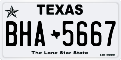 TX license plate BHA5667