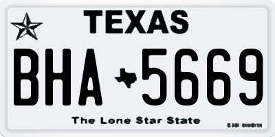 TX license plate BHA5669