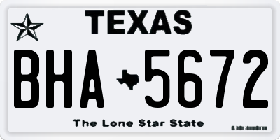 TX license plate BHA5672