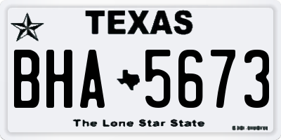 TX license plate BHA5673
