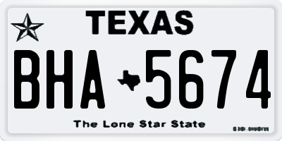 TX license plate BHA5674