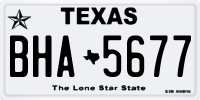 TX license plate BHA5677