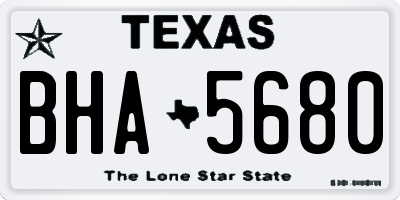 TX license plate BHA5680