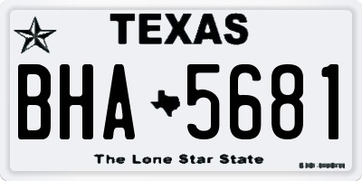TX license plate BHA5681