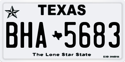 TX license plate BHA5683