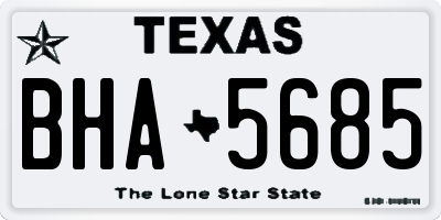 TX license plate BHA5685