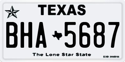 TX license plate BHA5687