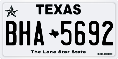 TX license plate BHA5692