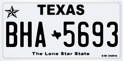 TX license plate BHA5693