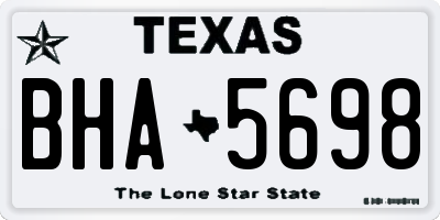 TX license plate BHA5698