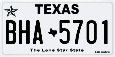 TX license plate BHA5701