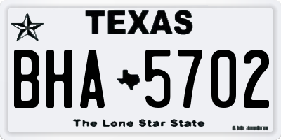 TX license plate BHA5702