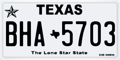TX license plate BHA5703