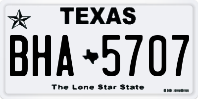 TX license plate BHA5707