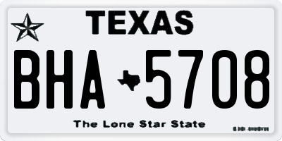 TX license plate BHA5708