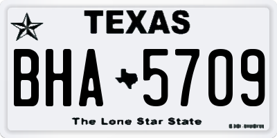 TX license plate BHA5709