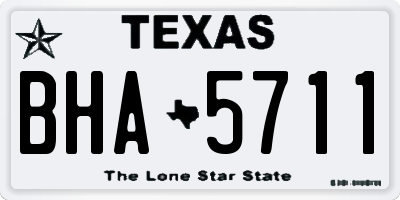 TX license plate BHA5711