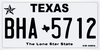 TX license plate BHA5712