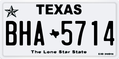 TX license plate BHA5714