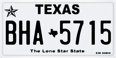 TX license plate BHA5715
