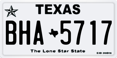 TX license plate BHA5717