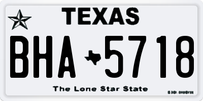 TX license plate BHA5718