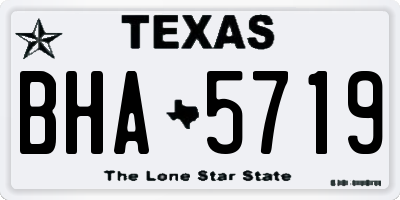 TX license plate BHA5719