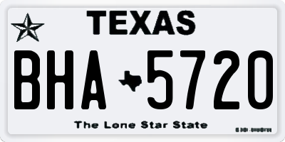 TX license plate BHA5720