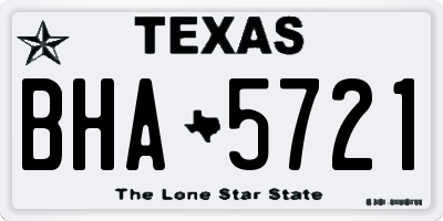 TX license plate BHA5721