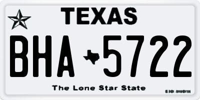 TX license plate BHA5722