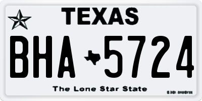 TX license plate BHA5724