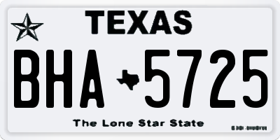 TX license plate BHA5725