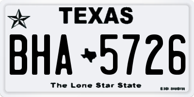 TX license plate BHA5726