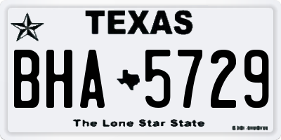 TX license plate BHA5729