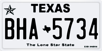TX license plate BHA5734