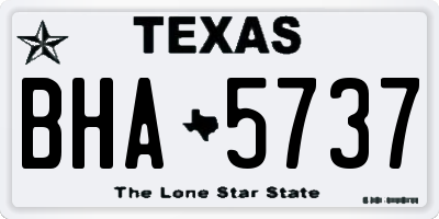 TX license plate BHA5737