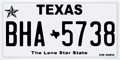 TX license plate BHA5738