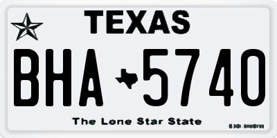 TX license plate BHA5740