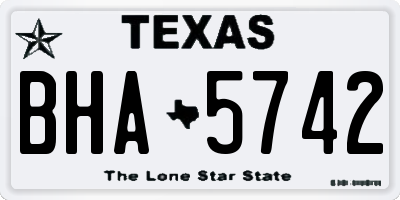 TX license plate BHA5742
