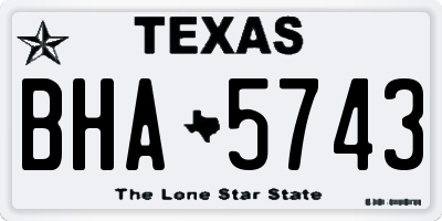 TX license plate BHA5743