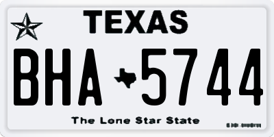 TX license plate BHA5744