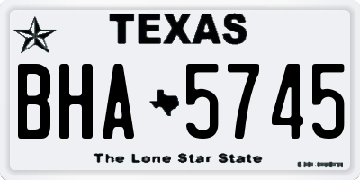TX license plate BHA5745