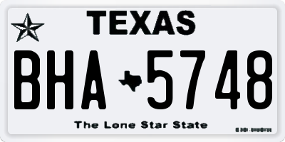 TX license plate BHA5748