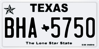TX license plate BHA5750