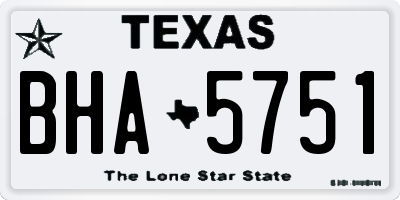 TX license plate BHA5751