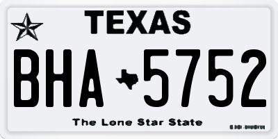 TX license plate BHA5752