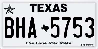 TX license plate BHA5753